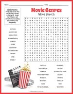 Movie Genres Word Search Thumbnail
