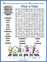 Musical Instruments Word Search thumbnail