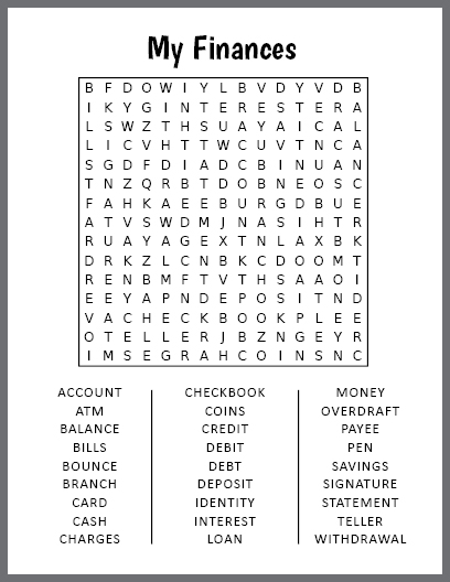 My Finances Word Search