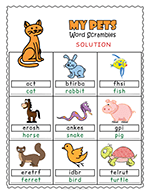 My Pets Word Scramble thumbnail