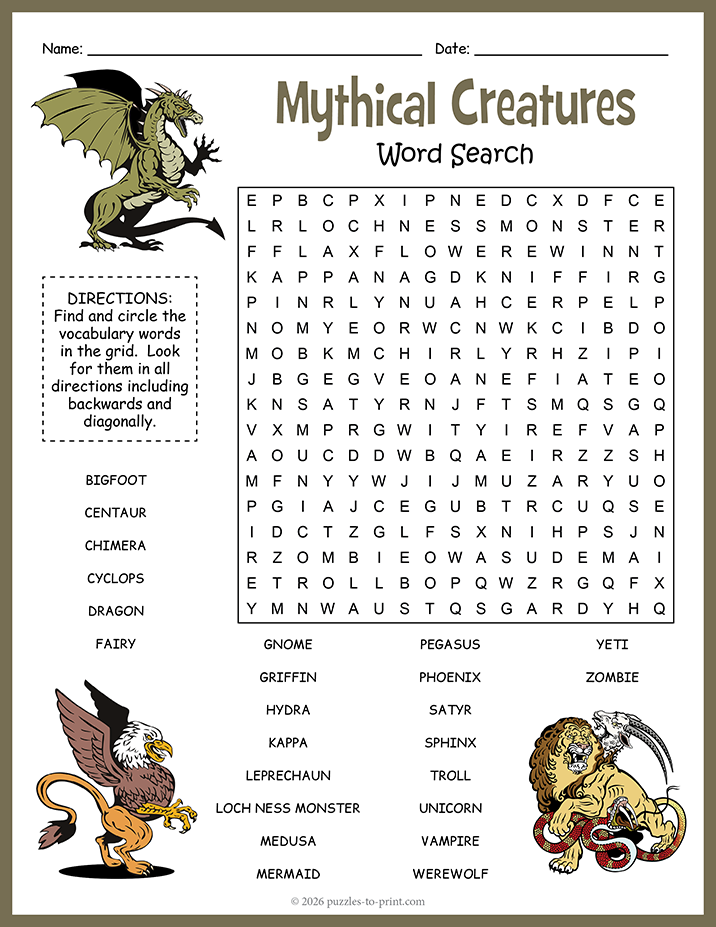 mythical-creatures-word-search-puzzle-free-printable-pdf