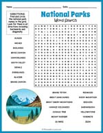 National Parks Word Search Thumbnail