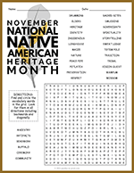 Native American Heritage Month Word Search thumbnail