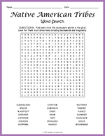 Native American Tribes Word Search thumbnail