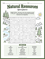 Natural Resources Word Search thumbnail