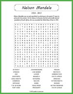 Nelson Mandela Word Search Thumbnail