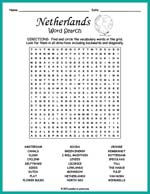 Netherlands Word Search Thumbnail