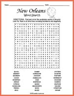 New Orleans Word Search Thumbnail