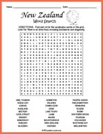 New Zealand Word Search Thumbnail