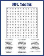 NFL Teams Word Search thumbnail