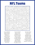 NFL Teams Word Search thumbnail