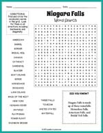 Niagara Falls Word Search Thumbnail