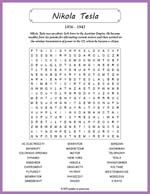 Nikola Tesla Word Search Thumbnail