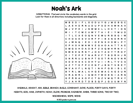 Noahs Ark Word Search