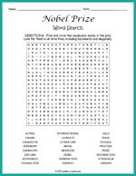 Nobel Prize Word Search Thumbnail