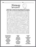 Norway Word Search Thumbnail