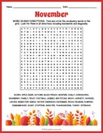 November Word Search Thumbnail