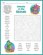 Ocean Animals Word Search thumbnail
