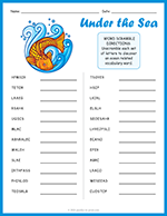 Ocean Word Scramble thumbnail