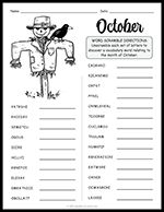 October Word Scramble thumbnail
