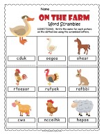 On the Farm Word Scramble thumbnail