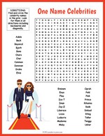One Name Celebrities Word Search thumbnail