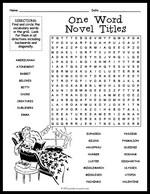 One Word Novel Titles Word Search Thumbnail