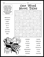 One Word Novel Titles Word Search thumbnail