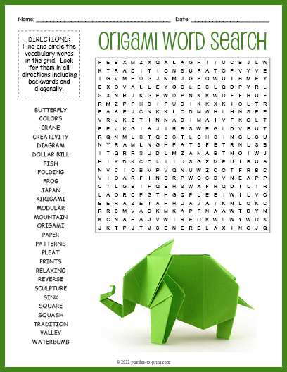 Origami Word Search