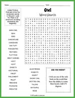 Owl Word Search Thumbnail