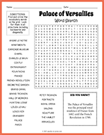 Palace of Versailles Word Search thumbnail