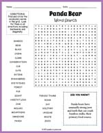 Panda Bear Word Search Thumbnail