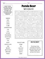 Panda Bear Word Search thumbnail