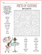 Parts of Clothes Word Search thumbnail