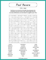 Paul Revere Word Search Thumbnail