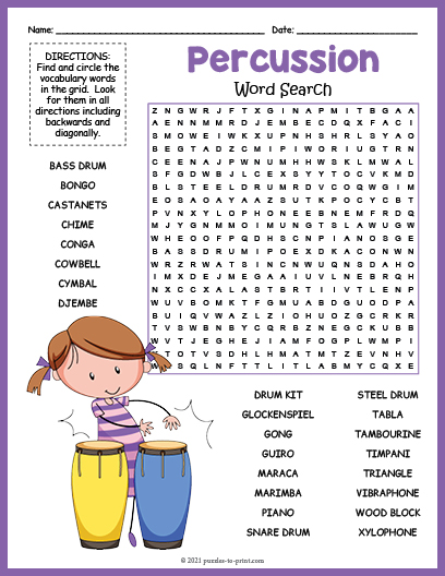 Percussion Word Search