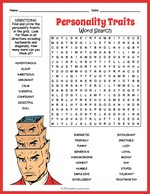 Personality Traits Word Search Thumbnail