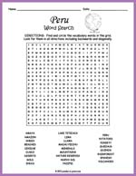 Peru Word Search Thumbnail