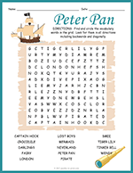 Peter Pan Word Search thumbnail