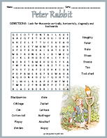 Peter Rabbit Word Search Thumbnail