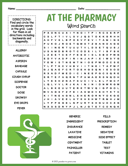 Pharmacy Word Search