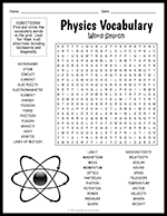 Physics Vocabulary Word Search thumbnail