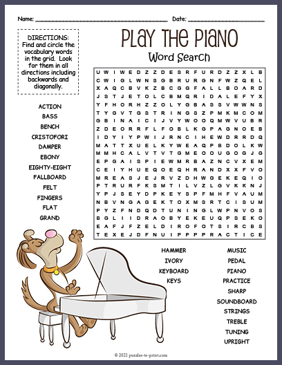 Piano Word Search
