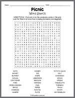 Picnic Word Search Thumbnail