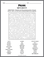 Picnic Word Search thumbnail