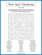 Piotr Ilyich Tchaikovsky Word Search Thumbnail