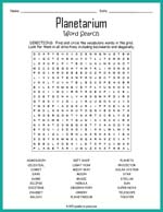 Planetarium Word Search Thumbnail