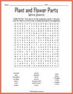 Plant and Flower Parts Word Search Thumbnail