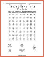 Plant and Flower Parts Word Search Thumbnail