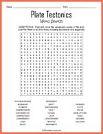 Plate Tectonics Word Search Thumbnail